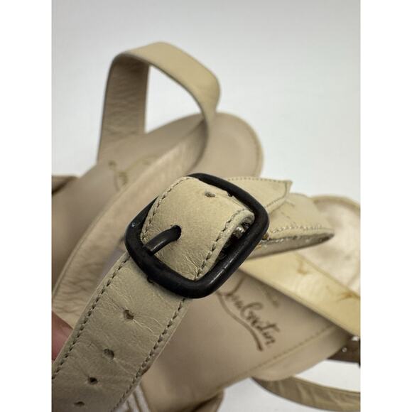 Christian Louboutin Jordi Ankle Strap Sandals Beige Heels 38.5 /US 8 - Picture 7 of 16